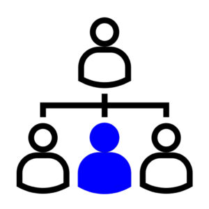 An org chart calls out the central role of a non-supervisor